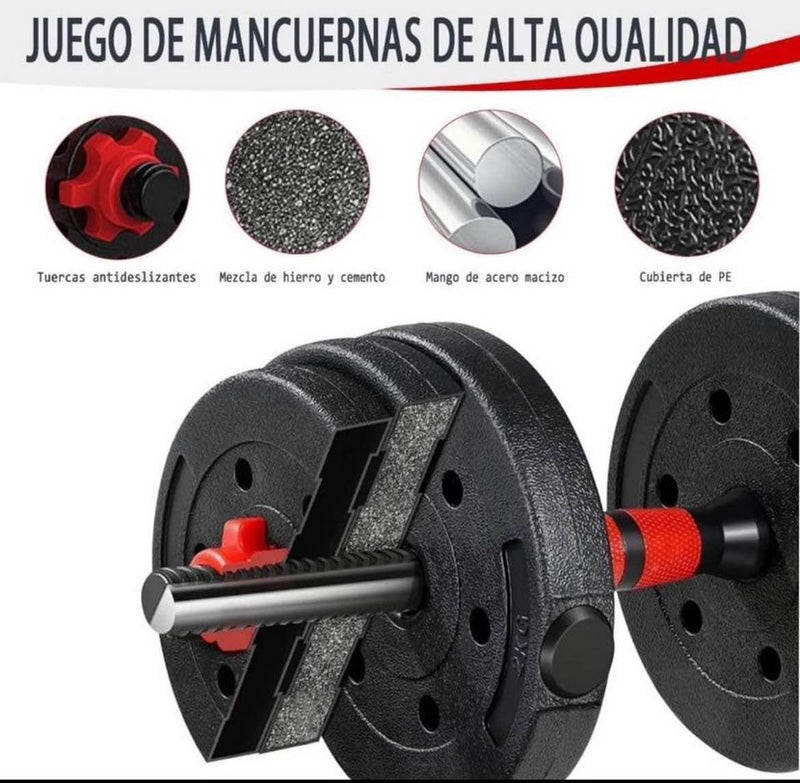 MANCUERNAS CONVERTIBLE DE 30KG Y 40KG